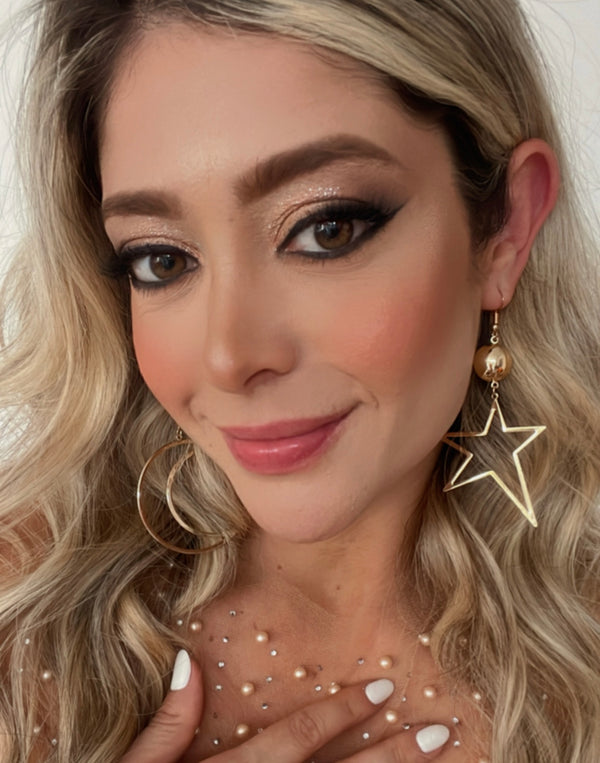 Aretes Golden Luna & Estrella