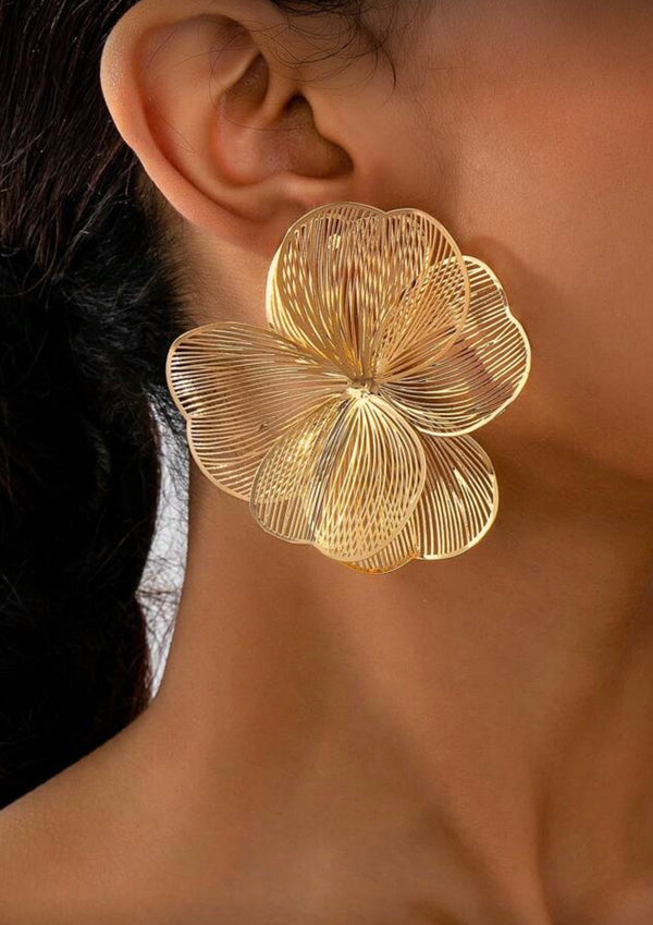 Aretes Flor De Oro