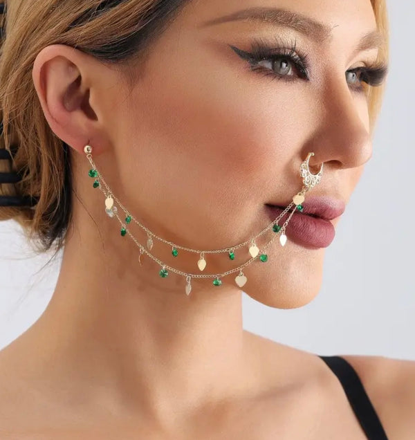 Emerald Nose Chain