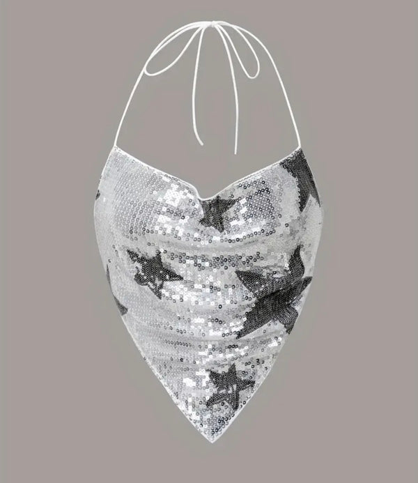 Silver Halter Top