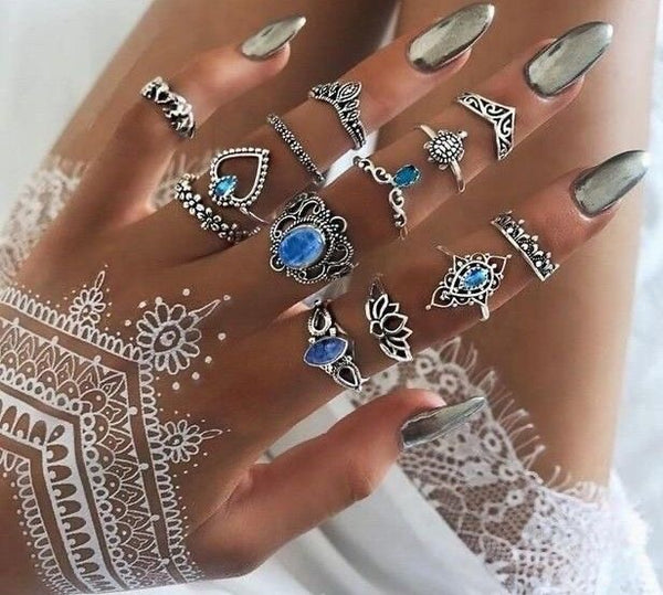 Set Anillos Silver Wara