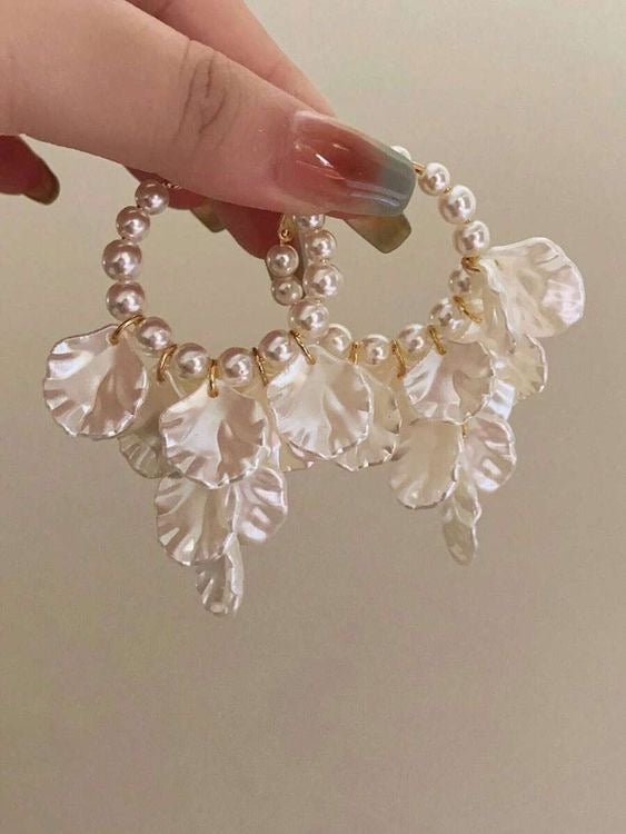 Aretes Pétalos Di Perlas