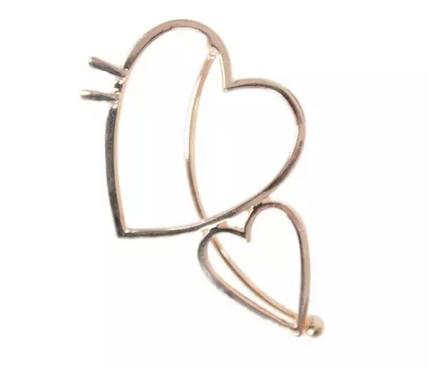 Ear Cuff Golden Doble Heart