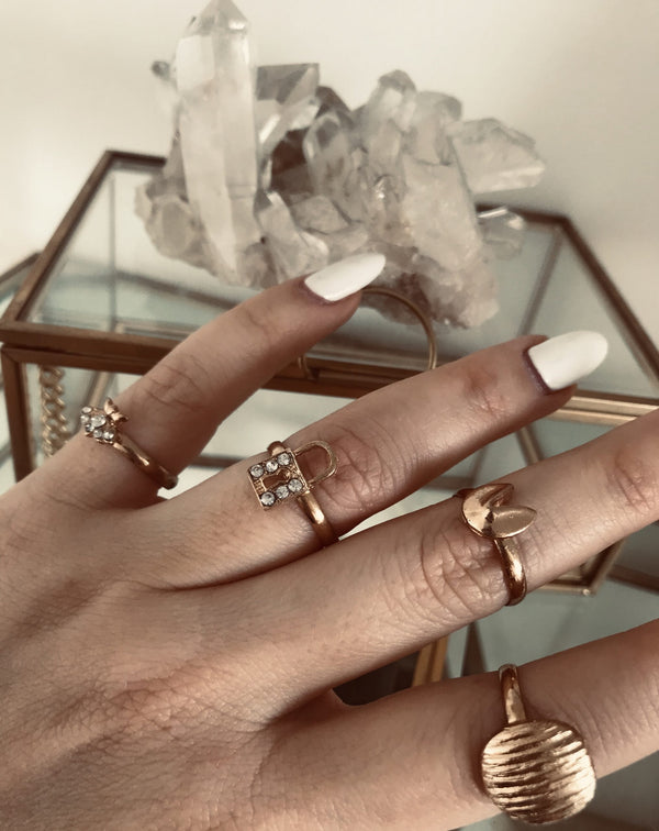 Set Anillos Golden Fortune