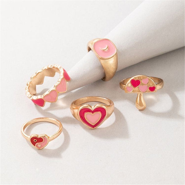 Set Anillos Golden Romantic