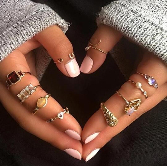 Set Anillos Golden Serpent