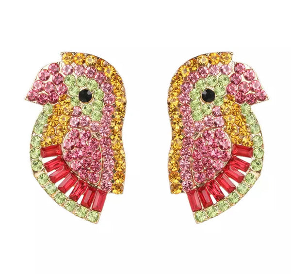 Aretes Guacamaya Pink Shine