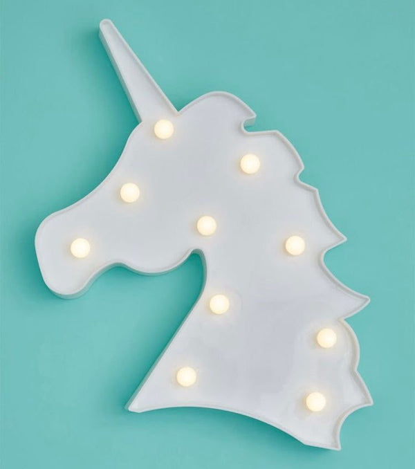 Lampara Cabeza Unicornio Blanco