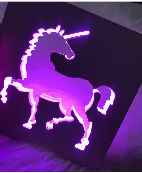 Lampara Cuadro Unicornio