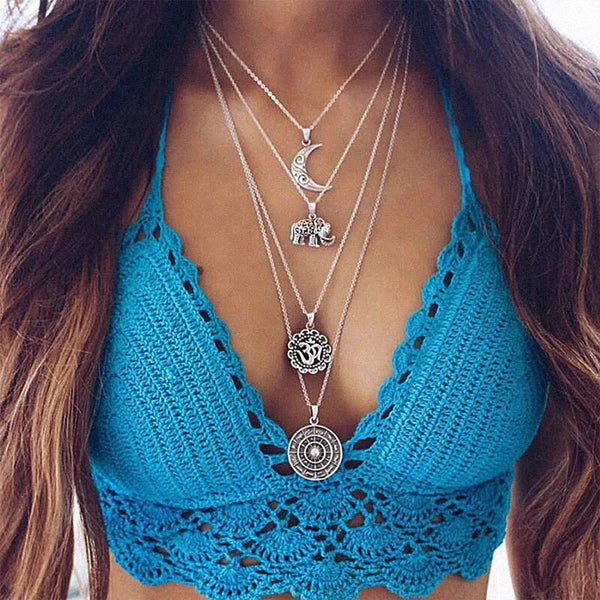 Collar Silver Moon Om