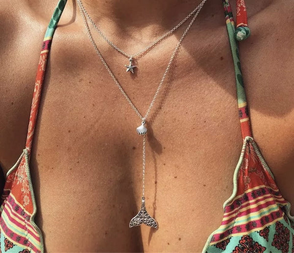 Collar Silver Pearl Whale