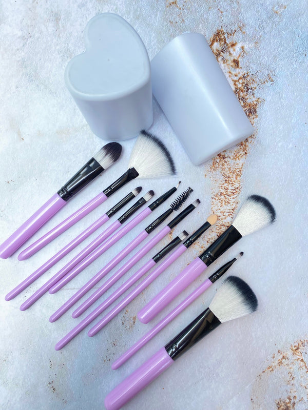 Set Brochas Cilindro Corazon x 12