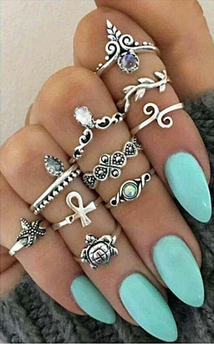 Set Anillos Silver Brenda